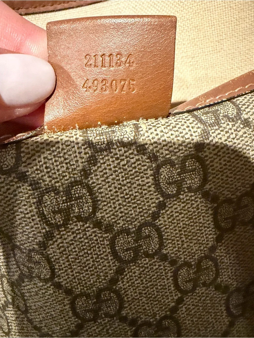 Gucci Brown/Beige GG Canvas Tote with Web Accent